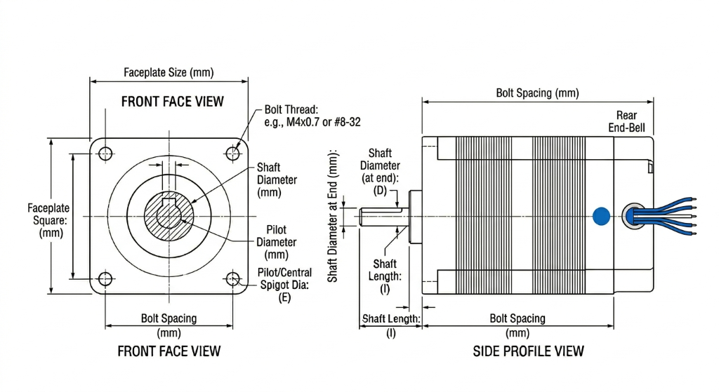 NEMA Motor Dimension Diagram